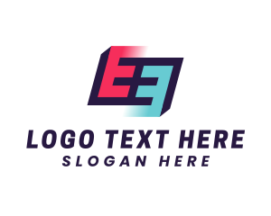 Letter My - Modern Startup Tech Letter EE logo design
