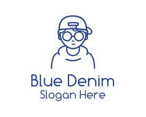 Blue Boy Monoline logo design