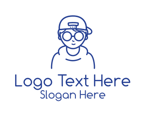 Teen - Blue Boy Monoline logo design