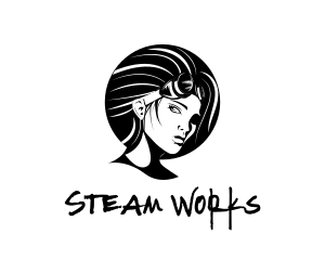 Steampunk - Black Steampunk Goggles Woman Gaming logo design