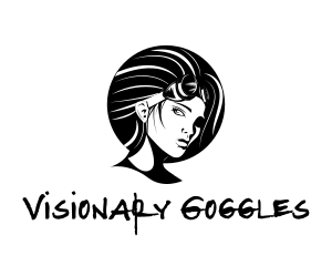 Goggles - Black Steampunk Goggles Woman Gaming logo design