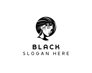 Black Steampunk Goggles Woman Gaming logo design