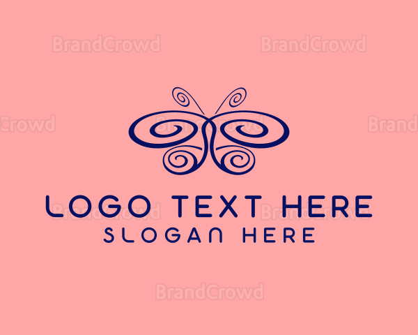 Wing Swirl Butterfly Logo