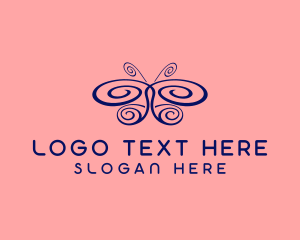 Butterfly - Wing Swirl Butterfly logo design