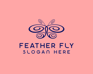 Wing Swirl Butterfly logo design