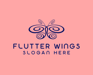 Wing Swirl Butterfly logo design