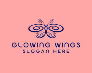 Wing Swirl Butterfly logo design