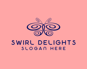 Wing Swirl Butterfly logo design