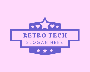 Retro Heart Star Gaming logo design