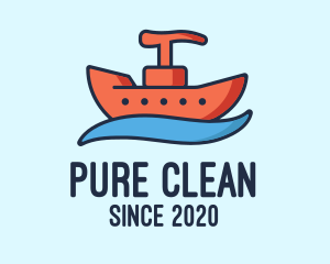 Cleanser - Liquid Sanitizer Boat logo design