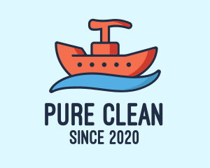 Liquid Sanitizer Boat logo design