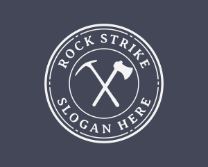 Pickaxe Mountain Climber Tools logo design