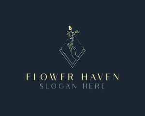 Flower Hand Wellness logo design