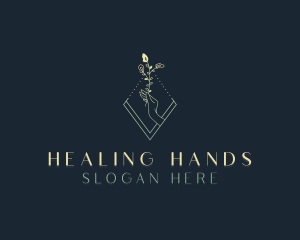 Flower Hand Wellness logo design