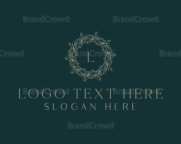 Organic Leaf Wreath Logo