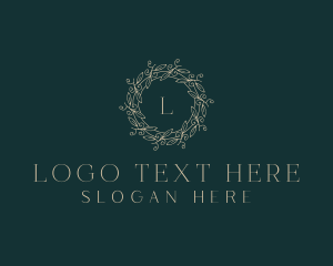 Organic Leaf Wreath  Logo