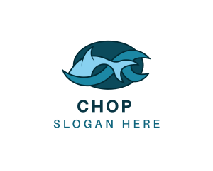 Sea Creature - Blue Ocean Fish logo design