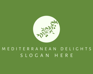 Mediterranean - Green Olive Branch logo design