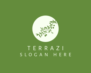 Green Olive Branch logo design