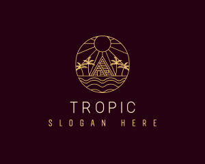 Tropical Beach Tour logo design