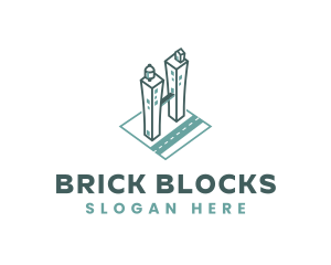 Blocks - Building Construction Letter H logo design