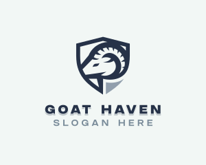 Goat - Ram Goat Shield logo design