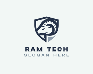 Ram - Ram Goat Shield logo design