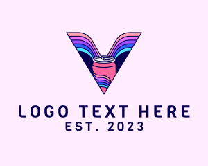 Beverage - Colorful Soda Letter V logo design