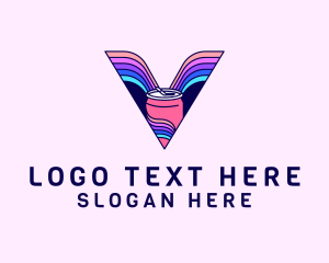 Colorful Soda Letter V Logo