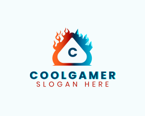Cold Ice Heating Flame Logo