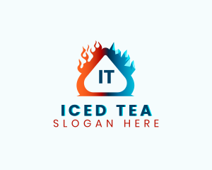 Cold Ice Heating Flame logo design