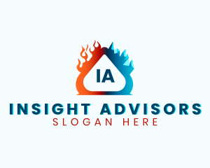 Cold Ice Heating Flame logo design