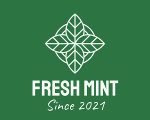 Mint - Leaves Line Art logo design