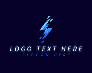 Ice Lightning Bolt logo design