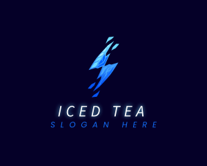 Ice Lightning Bolt logo design