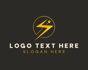 Plug - Lightning Electricity Energy logo design
