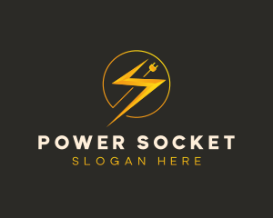 Socket - Lightning Electricity Energy logo design