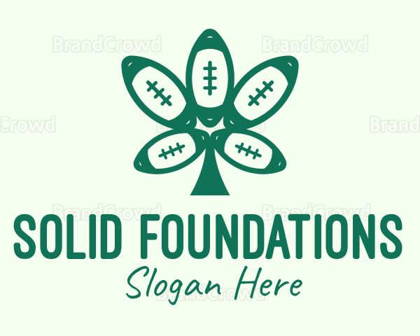 Green Football Cannabis Logo