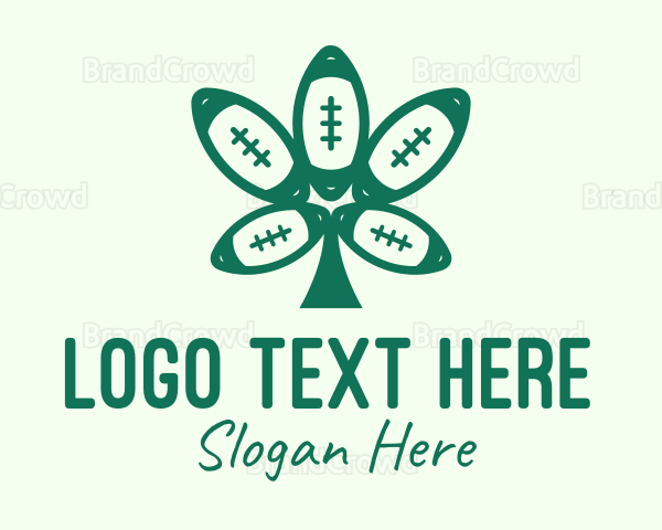 Green Football Cannabis Logo