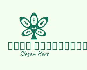 Plant - Green Football Cannabis logo design