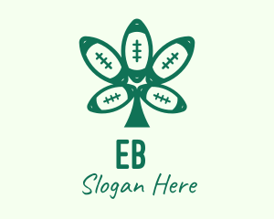 Ball - Green Football Cannabis logo design