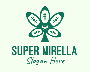 Herbal - Green Football Cannabis logo design