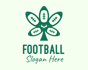 Green Football Cannabis logo design