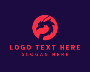 Oriental Mythical Dragon  Logo