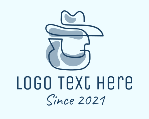 Men - Blue Cowboy Detective logo design