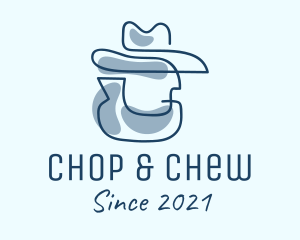Hat - Blue Cowboy Detective logo design