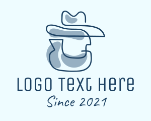 Mobster - Blue Cowboy Detective logo design