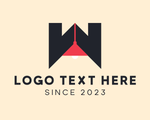 Incandescent - Pendant Lighting Letter W logo design