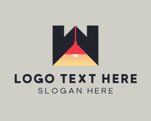 Home - Pendant Lighting Letter W logo design