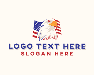 Veteran - Eagle American Flag logo design
